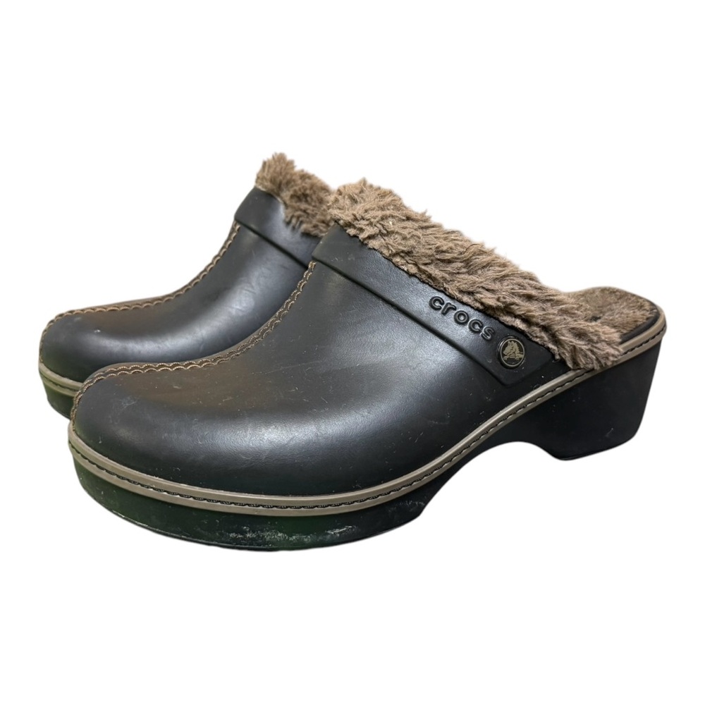 Crocs Faux Fur Cobbler Mule Womens Size 9 Lined Clogs